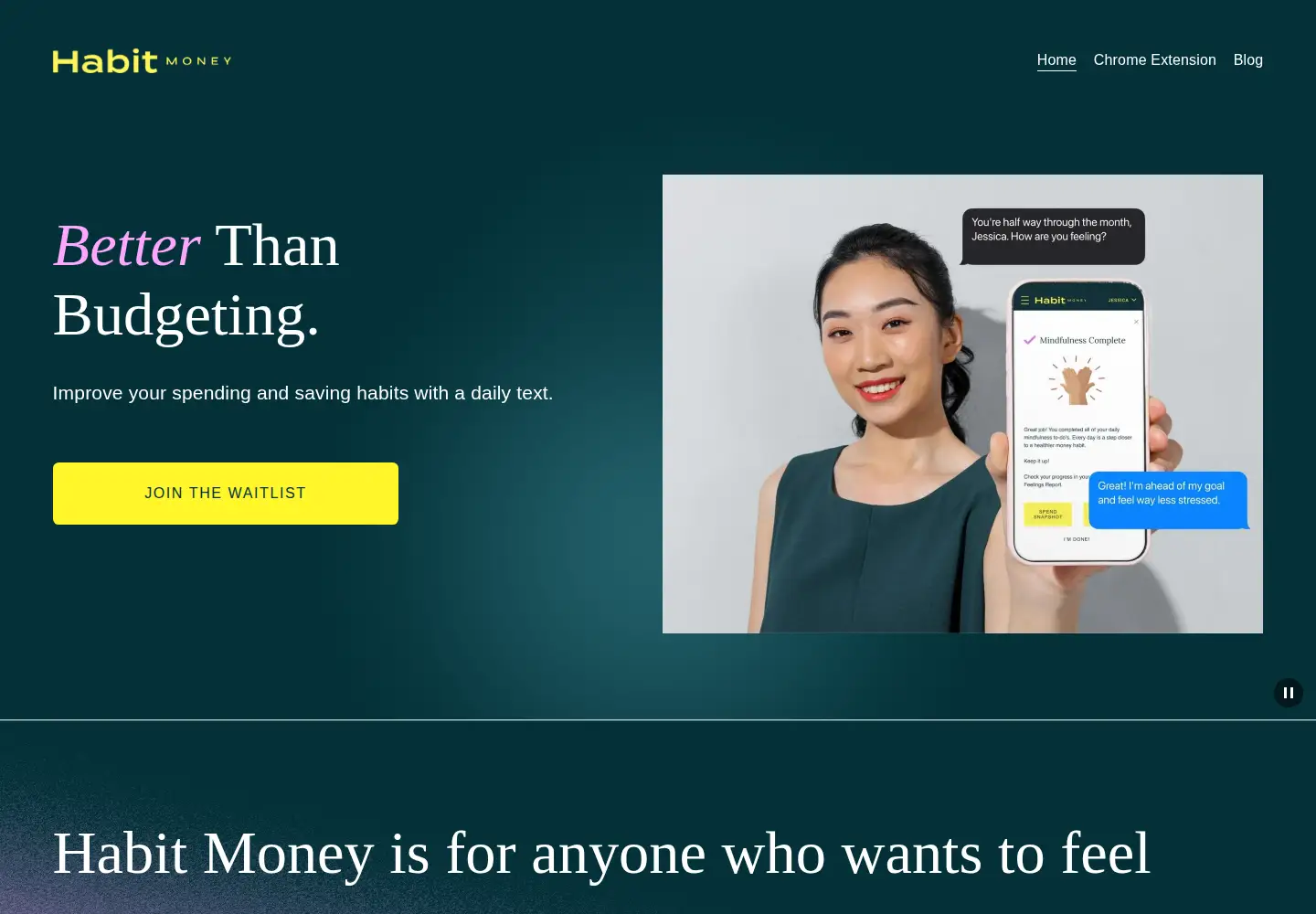 Captured homepage of habitmoney.com in the current scan