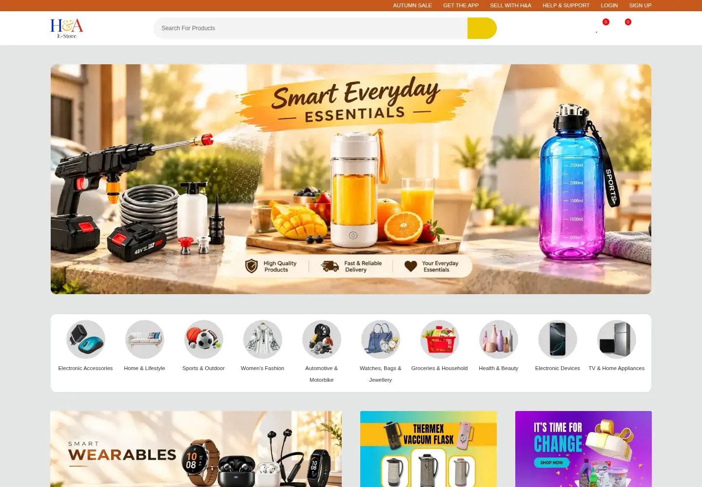 Captured homepage of handastore.com in the current scan