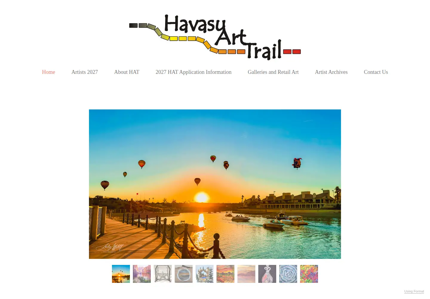 Captured homepage of havasuarttrail.com in the current scan