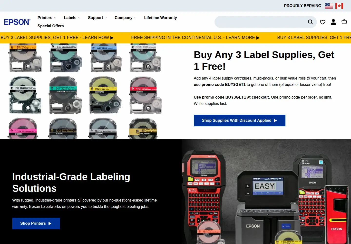 Screenshot of hawklabeling.com