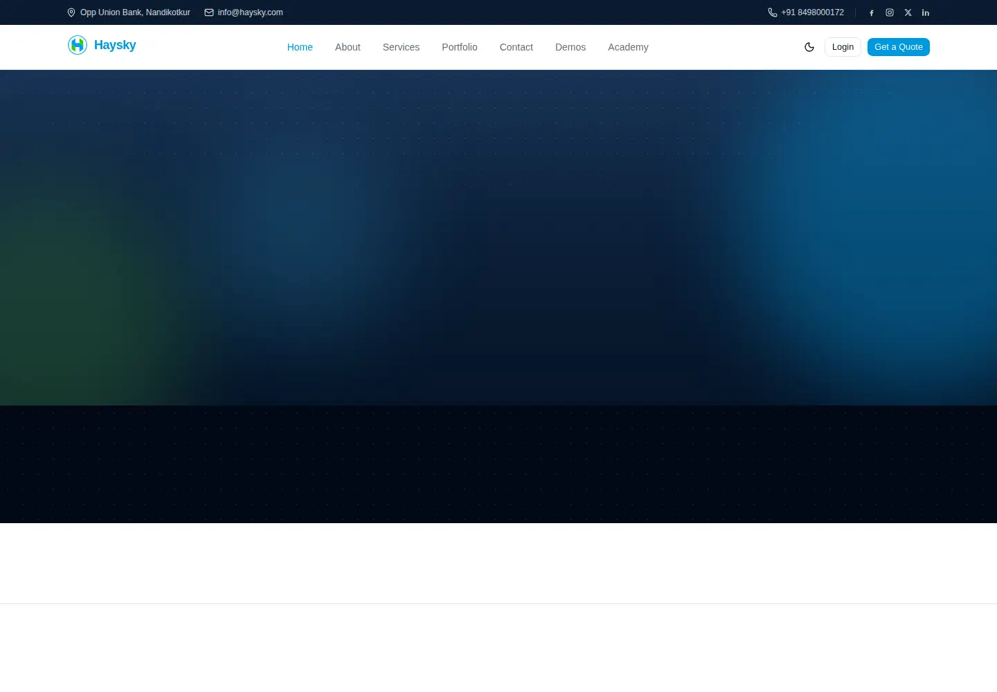 Captured homepage of haysky.com in the current scan