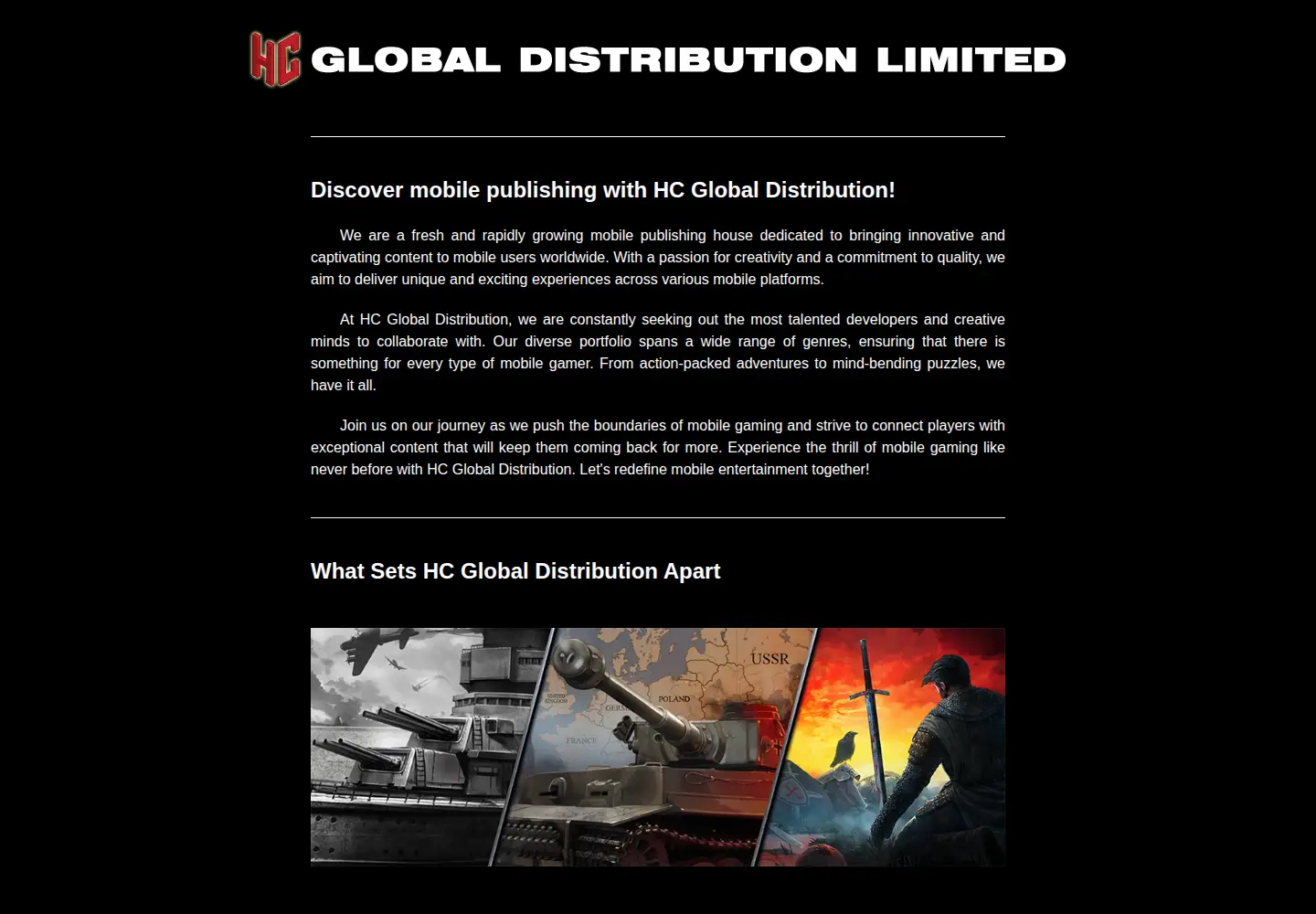 Screenshot of hcglobaldistribution.com