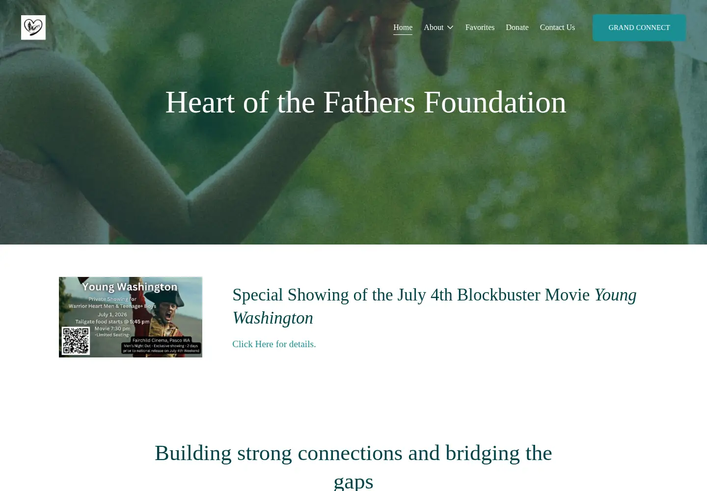 Captured homepage of heartofthefathers.com in the current scan
