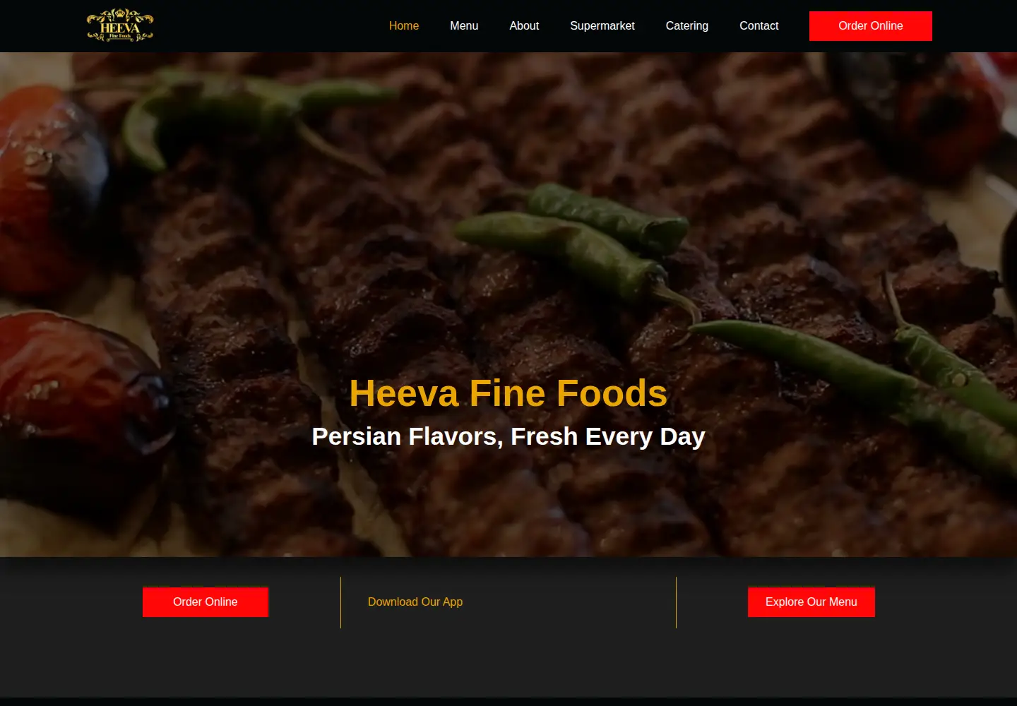 Screenshot of heevafinefoods.com
