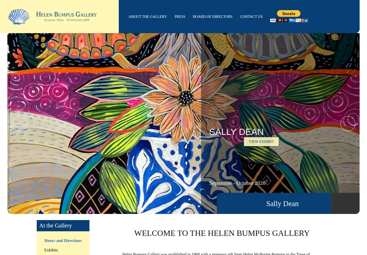 Screenshot of helenbumpusgallery.com