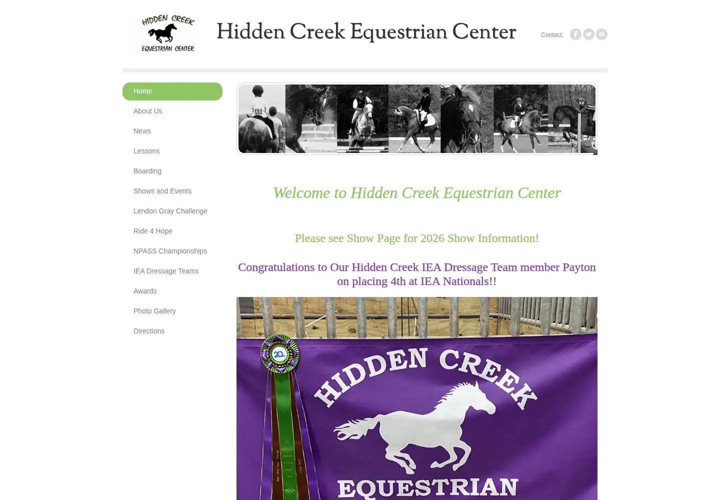 Screenshot of hiddencreekequestrian.com