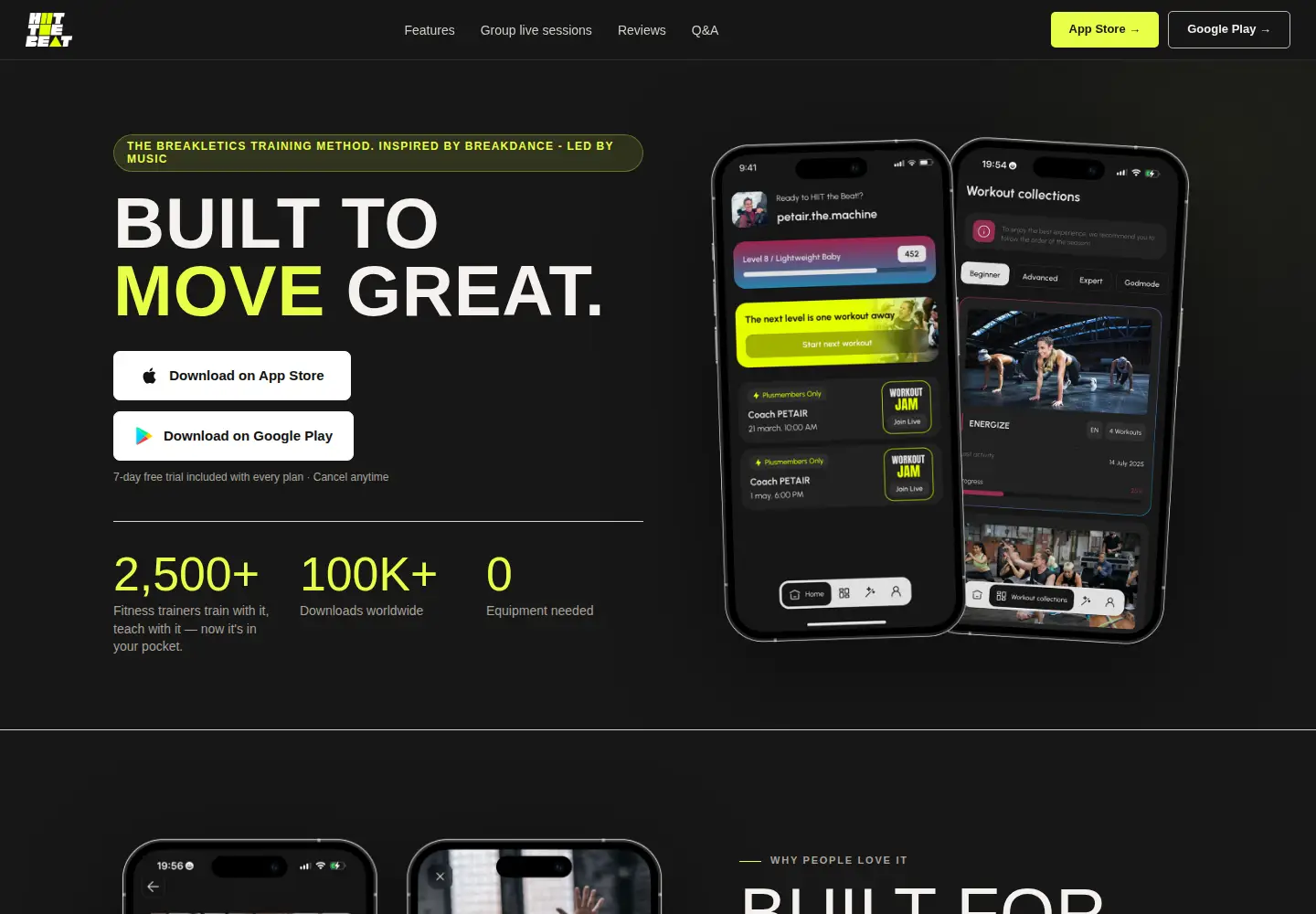 Captured homepage of hiit-the-beat.com in the current scan
