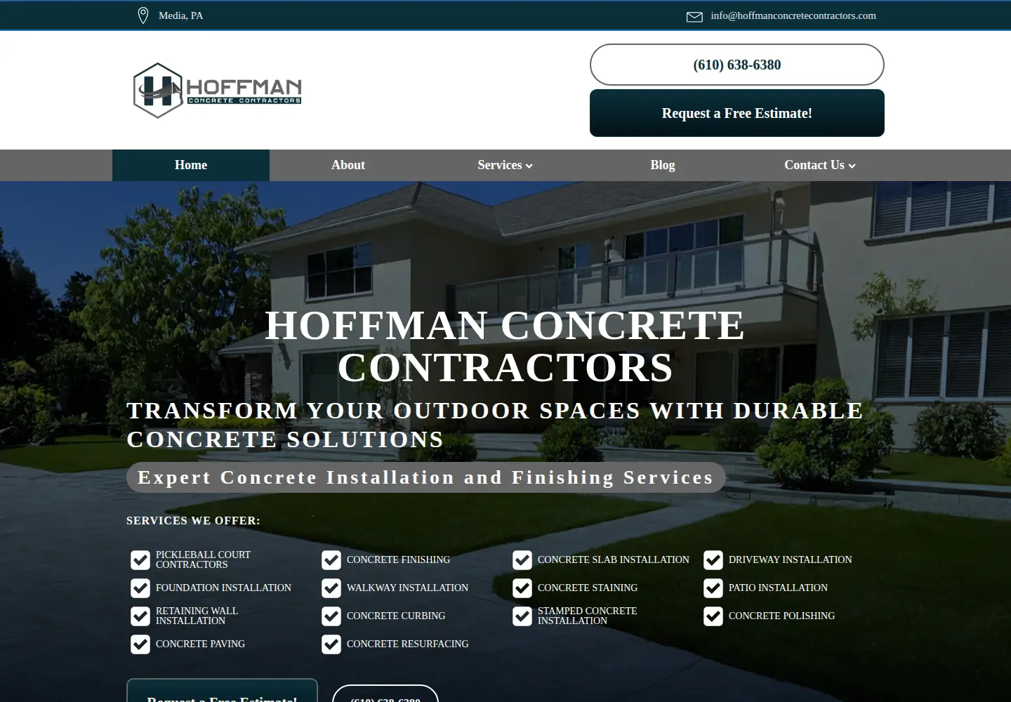Captured homepage of hoffmanconcretecontractors.com in the current scan