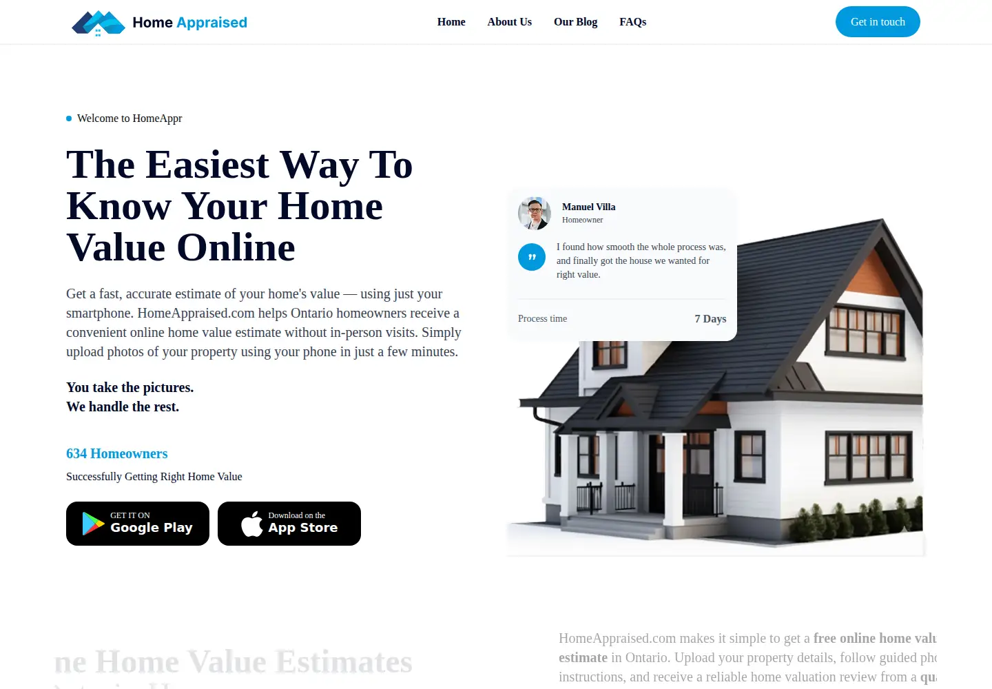 Screenshot of homeappraised.com