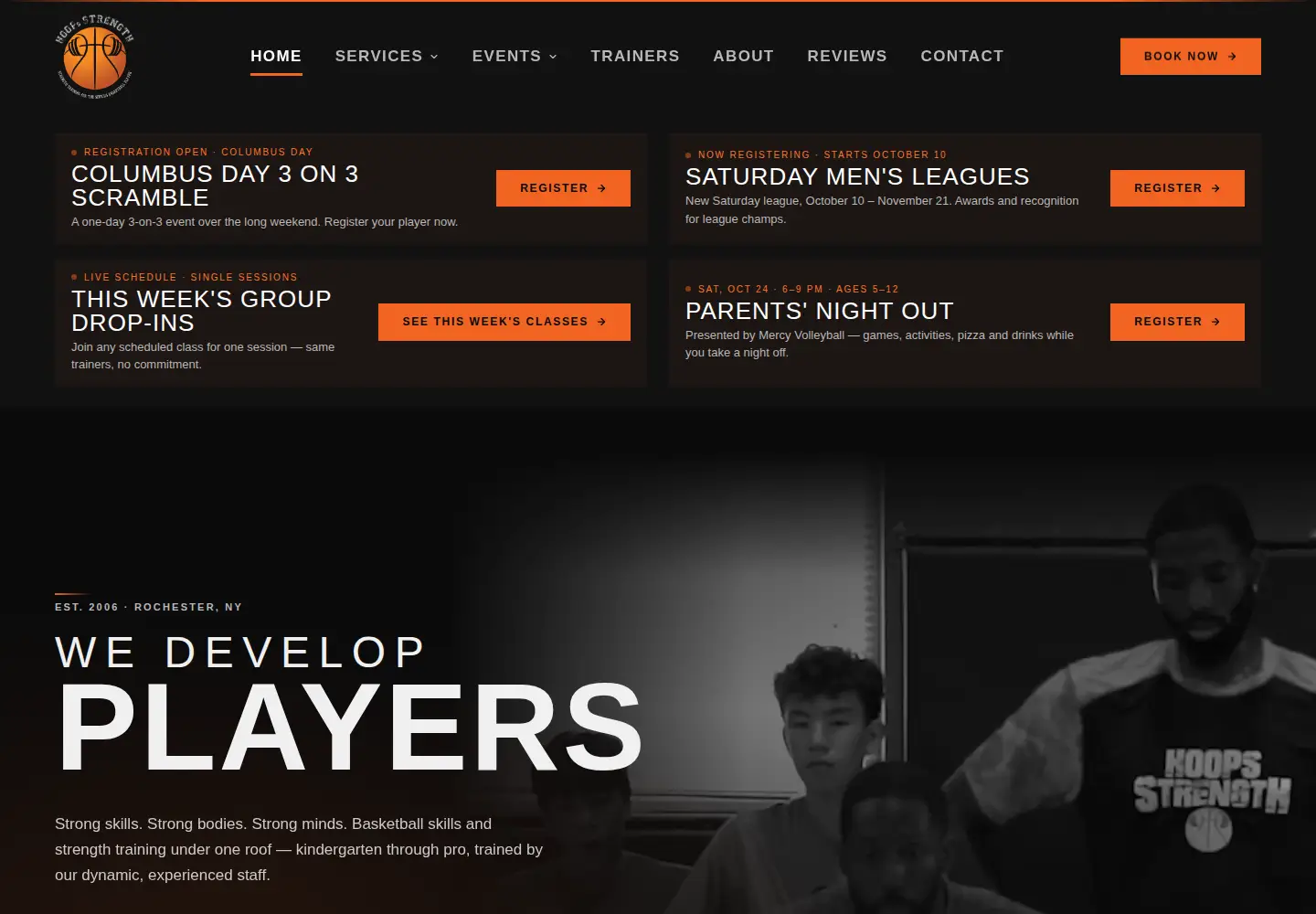 Screenshot of hoopsstrength.com