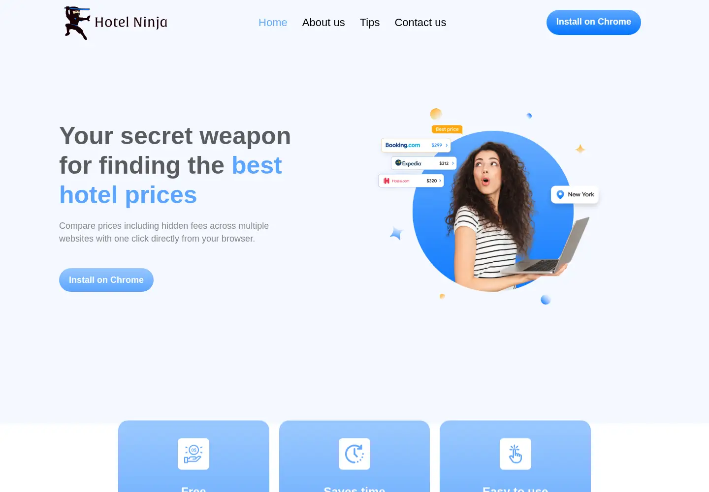 Captured homepage of hotel-ninja.com in the current scan