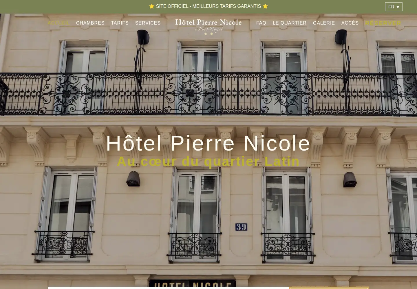 Captured homepage of hotel-pierre-nicole.com in the current scan
