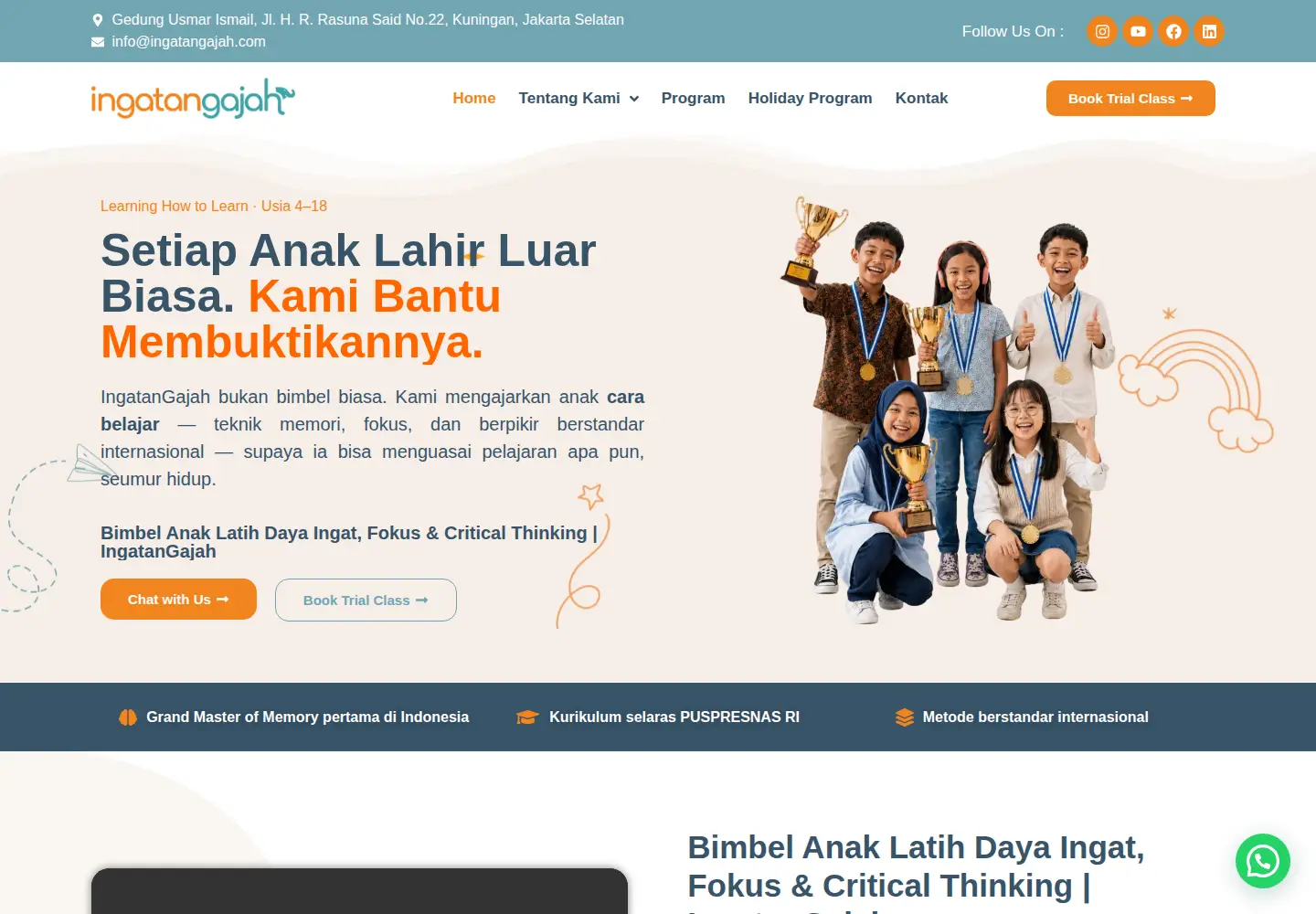 Captured homepage of ingatangajah.com in the current scan