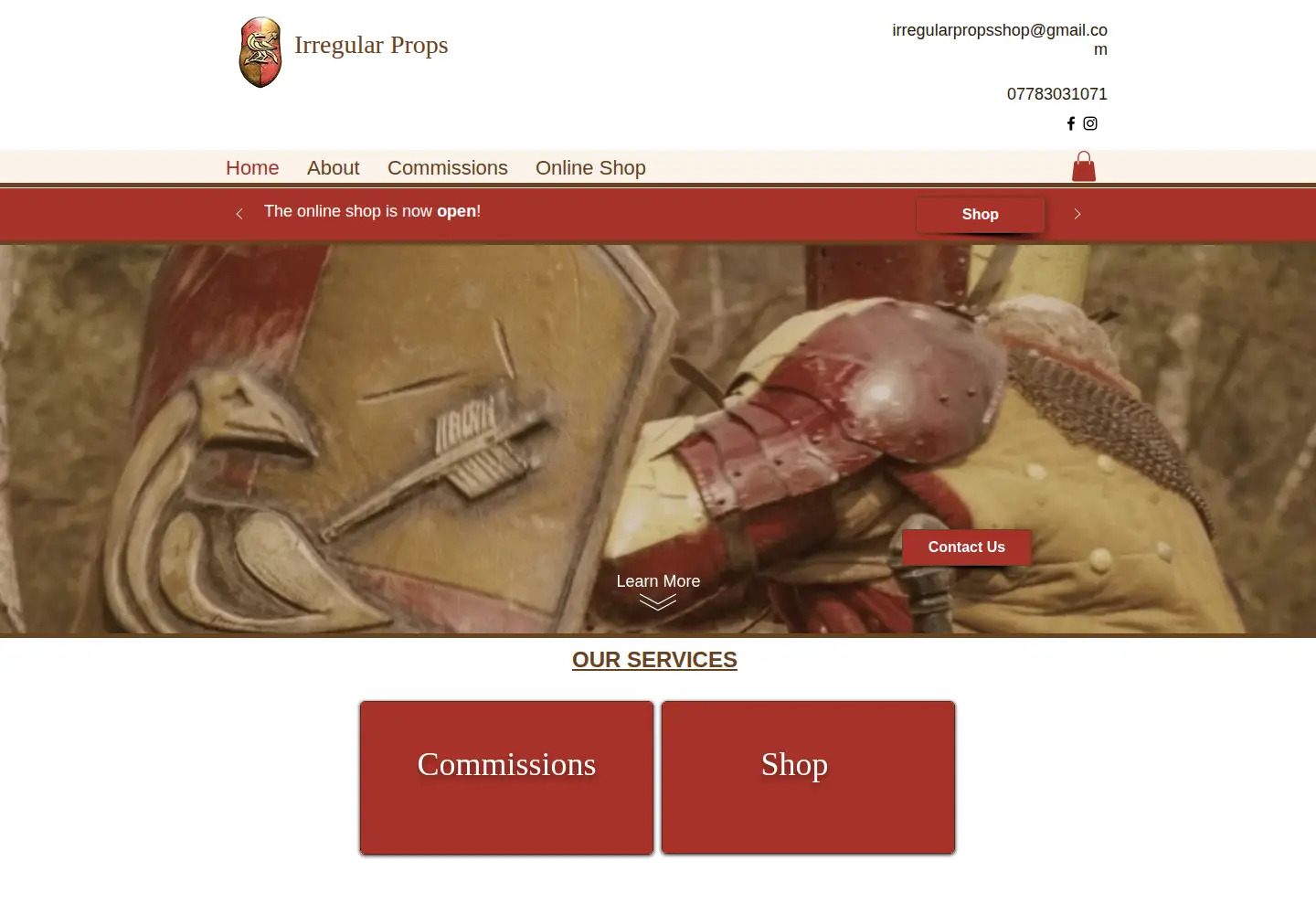 Screenshot of irregularprops.com