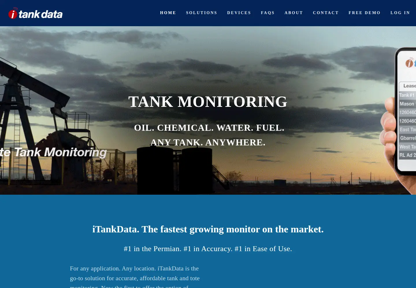 Screenshot of itankdata.com