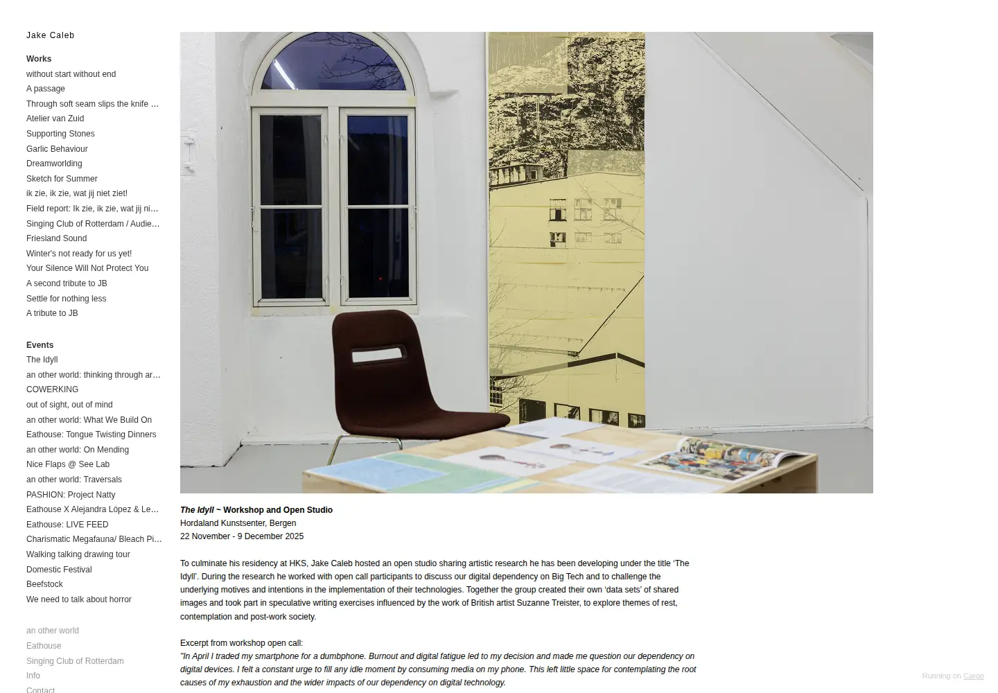 Captured homepage of jakecaleb.com in the current scan