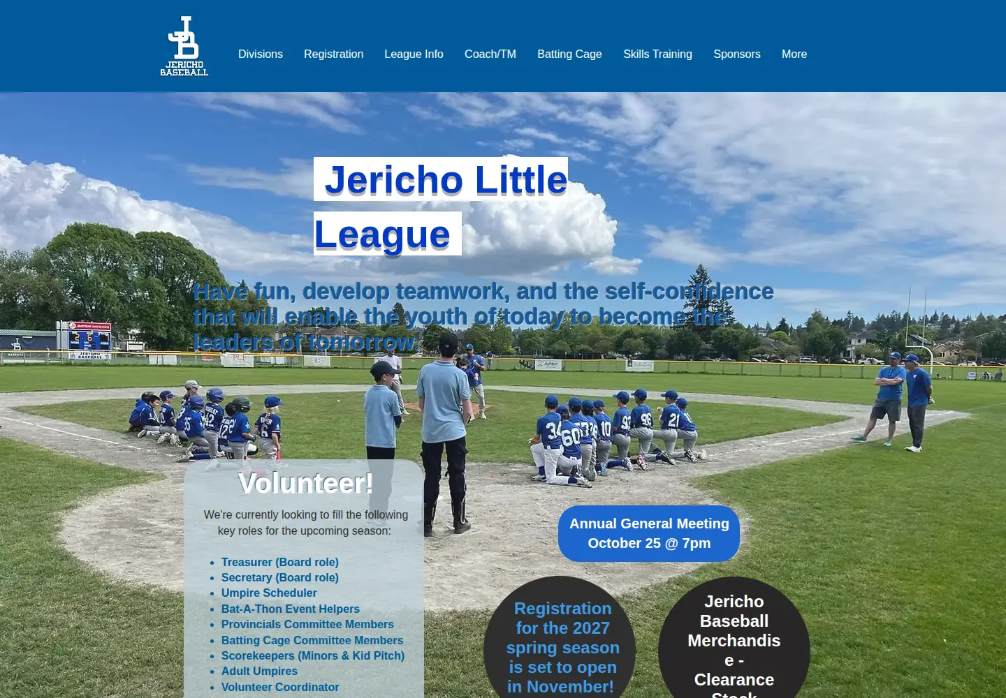 Screenshot of jerichobaseball.com