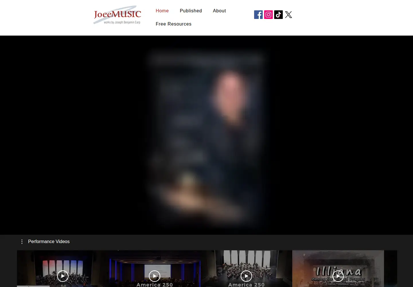 Captured homepage of joeemusic.com in the current scan