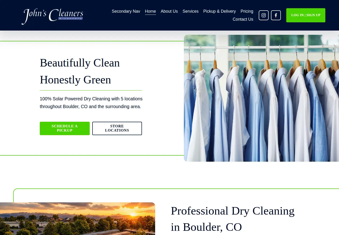 Screenshot of johnsdrycleaners.com