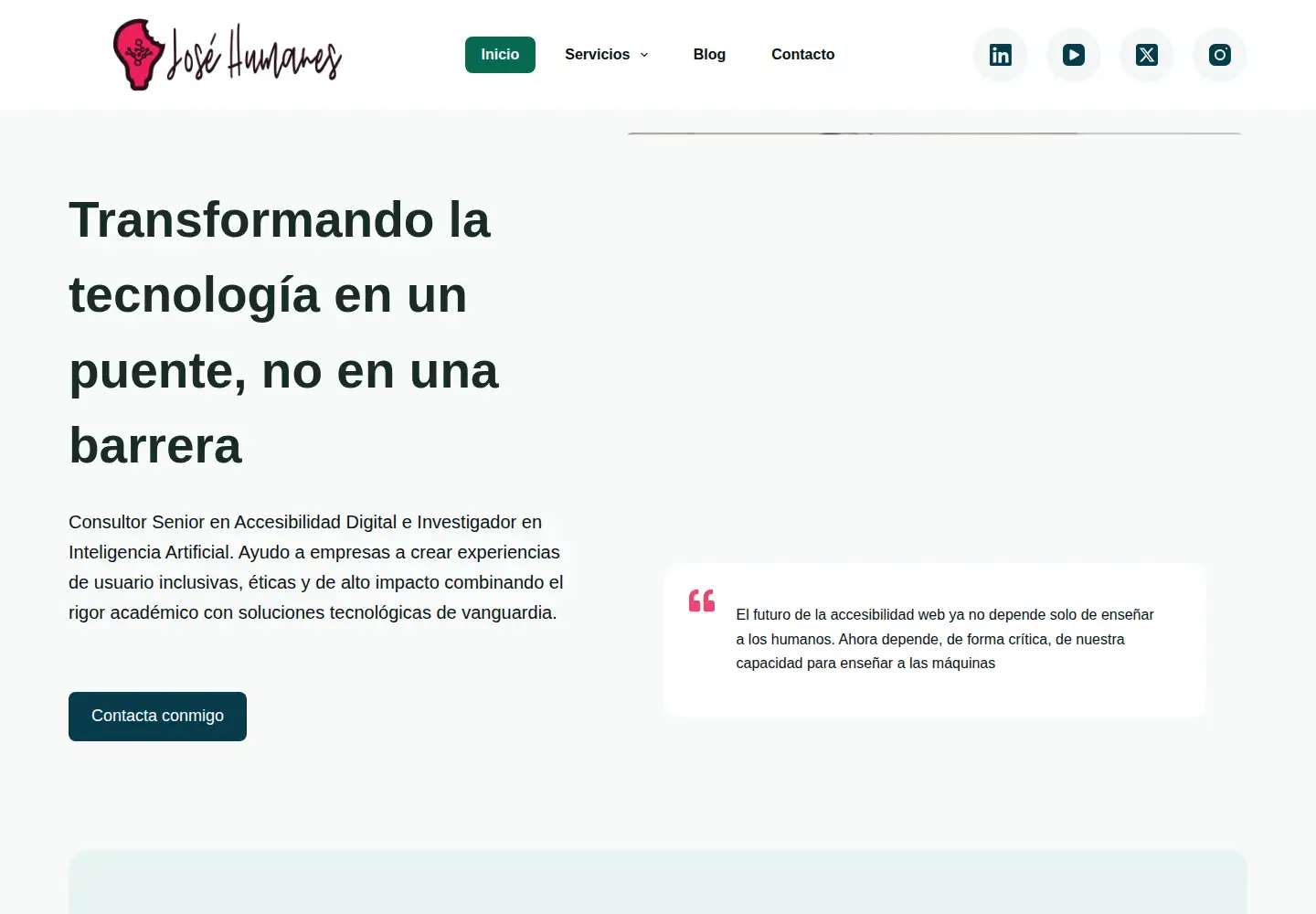 Captured homepage of josehumanes.com in the current scan