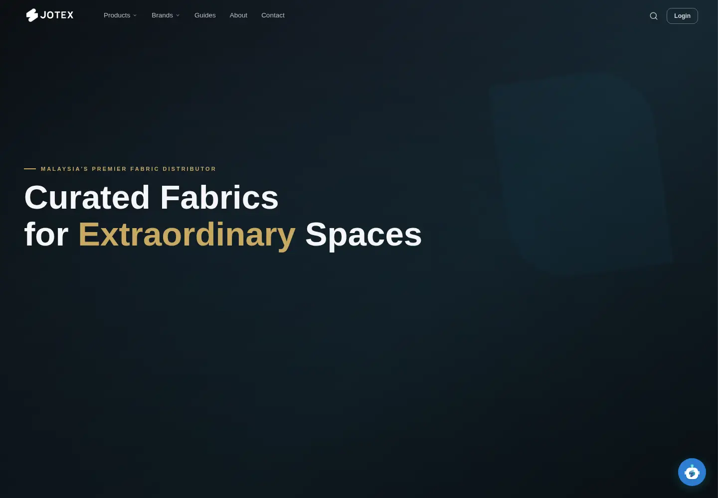 Captured homepage of jotexfabrics.com in the current scan