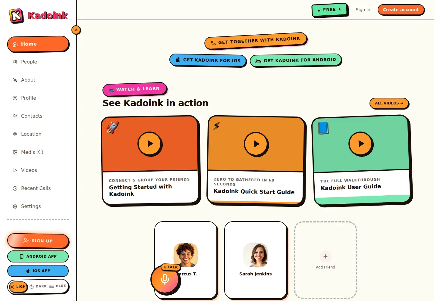 Captured homepage of kadoink.com in the current scan