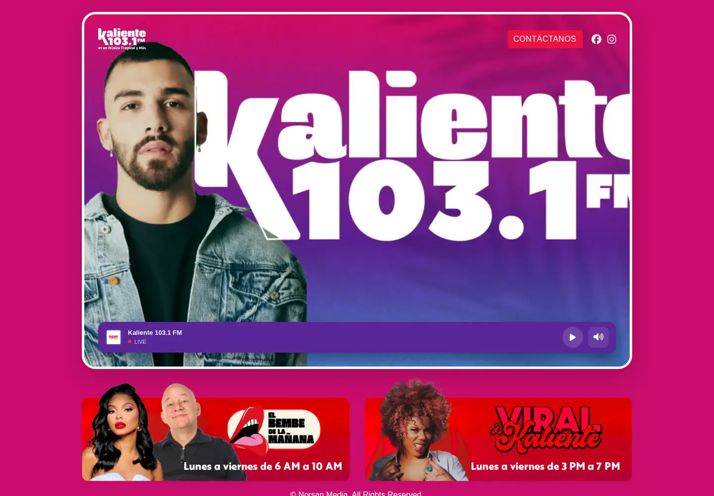 Screenshot of kaliente1031.com