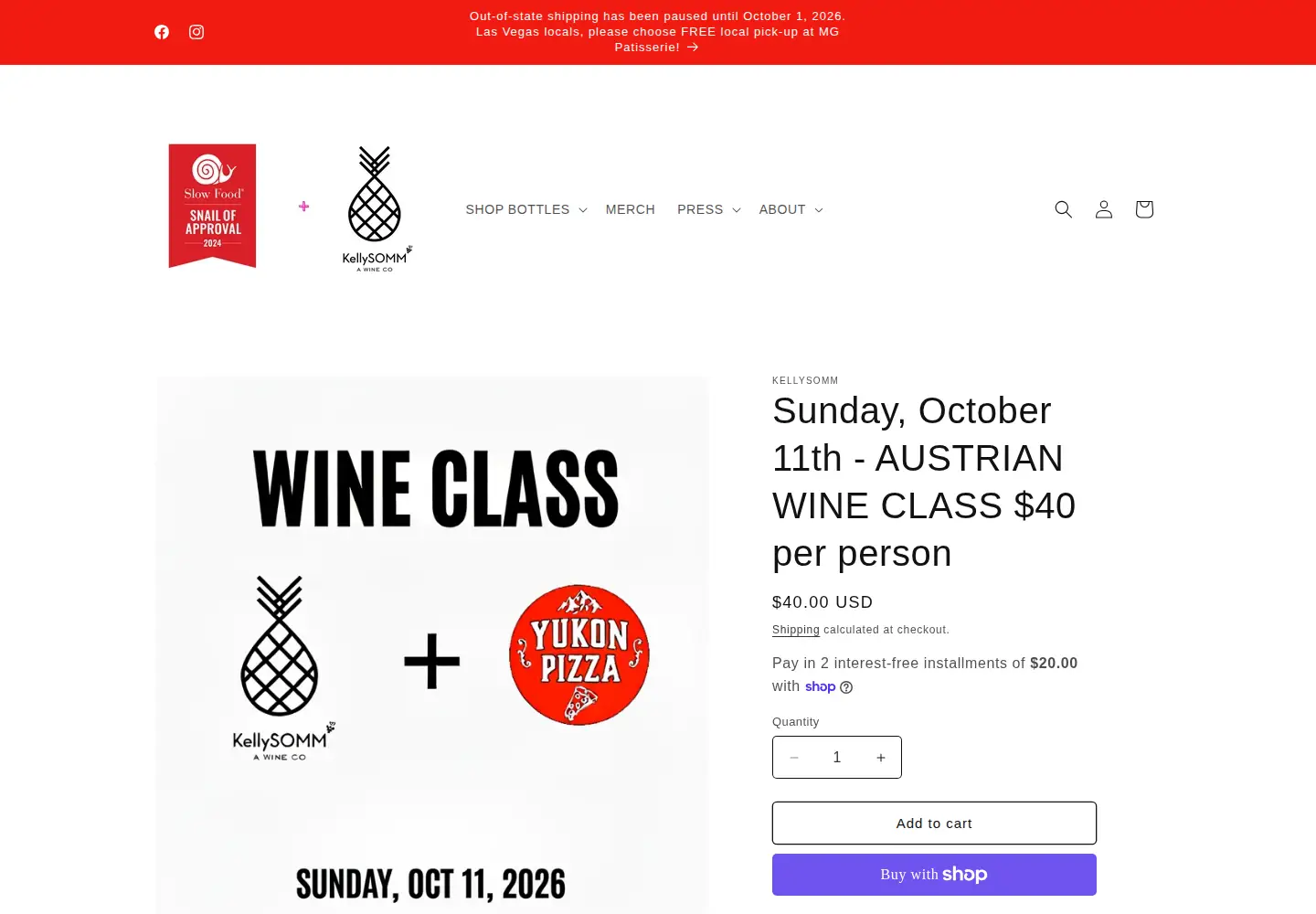 Screenshot of kellysomm.com