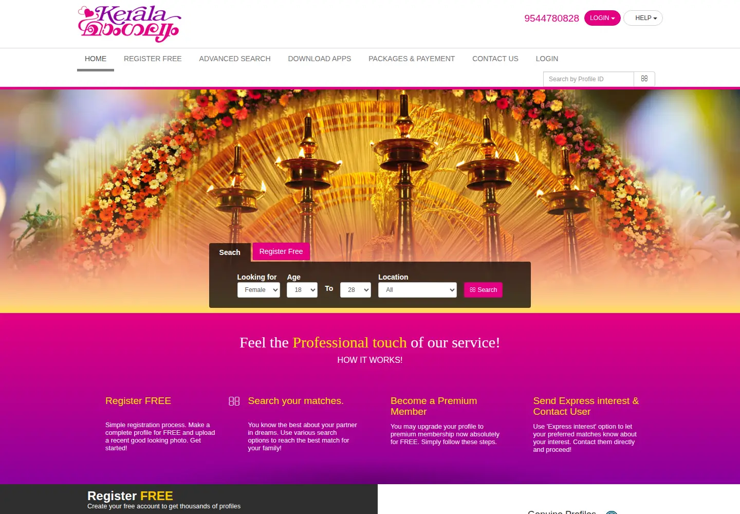 Captured homepage of keralamangalyam.com in the current scan