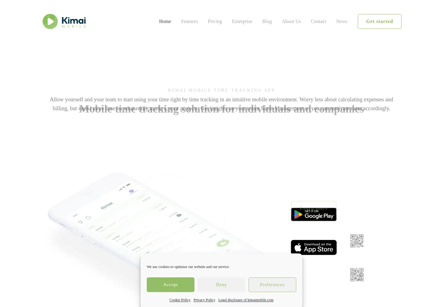 Captured homepage of kimaimobile.com in the current scan