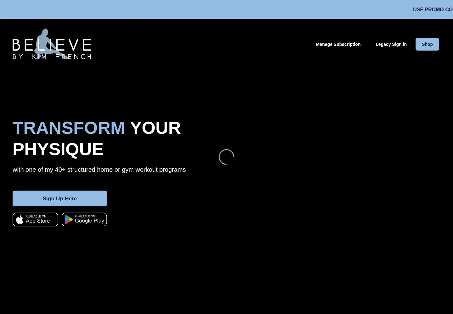 Screenshot of kimfrenchfitness.com