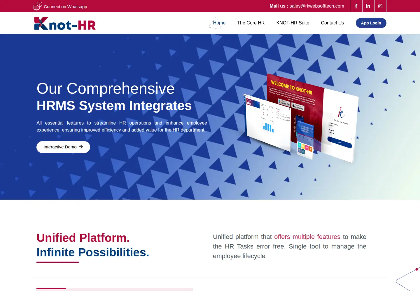 Captured homepage of knot-hr.com in the current scan