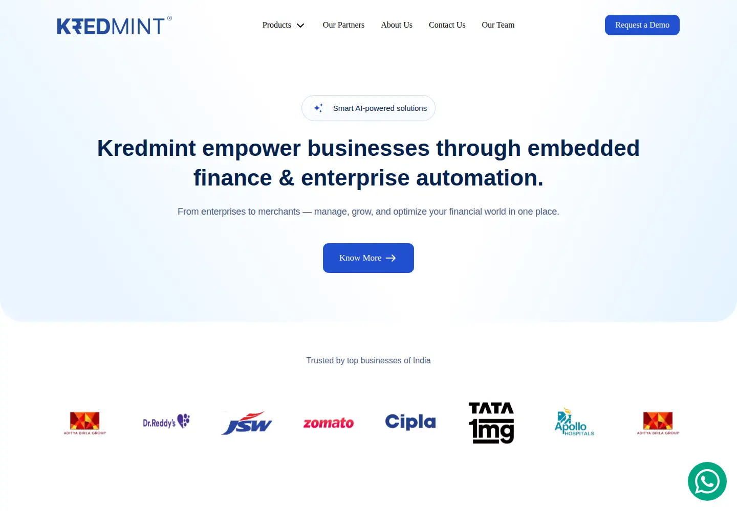 Captured homepage of kredmint.com in the current scan