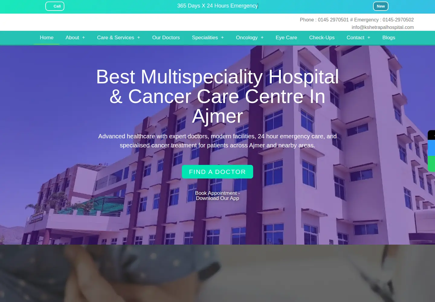 Screenshot of kshetrapalhospital.com