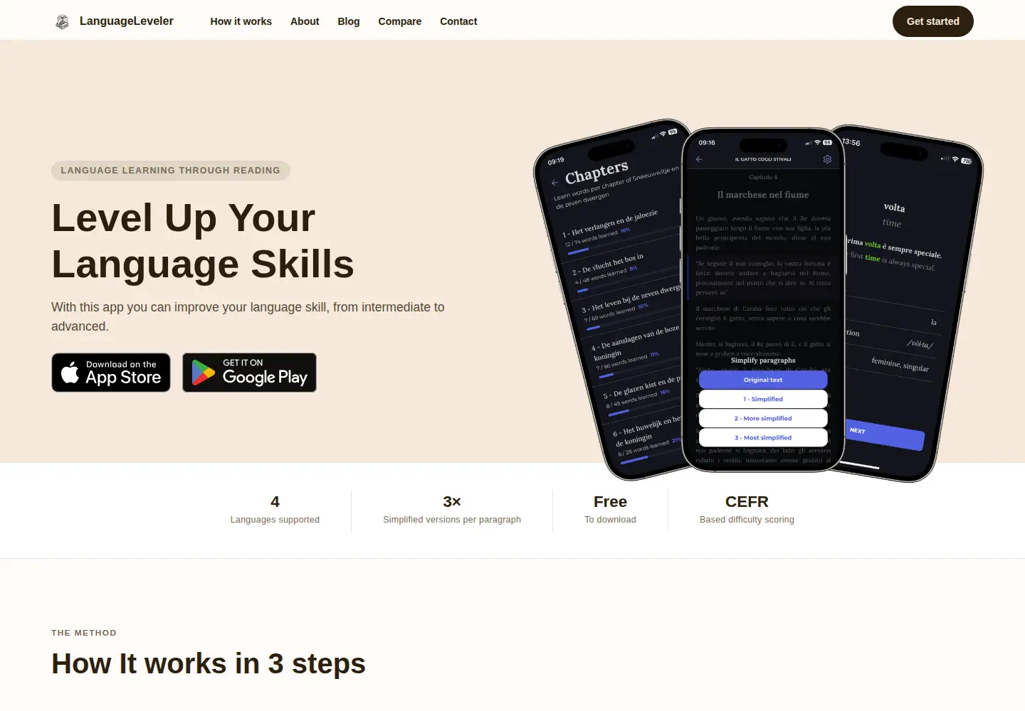 Screenshot of languageleveler.com