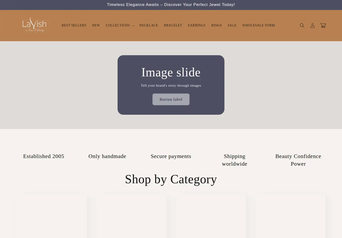 Captured homepage of lavishbytm.com in the current scan