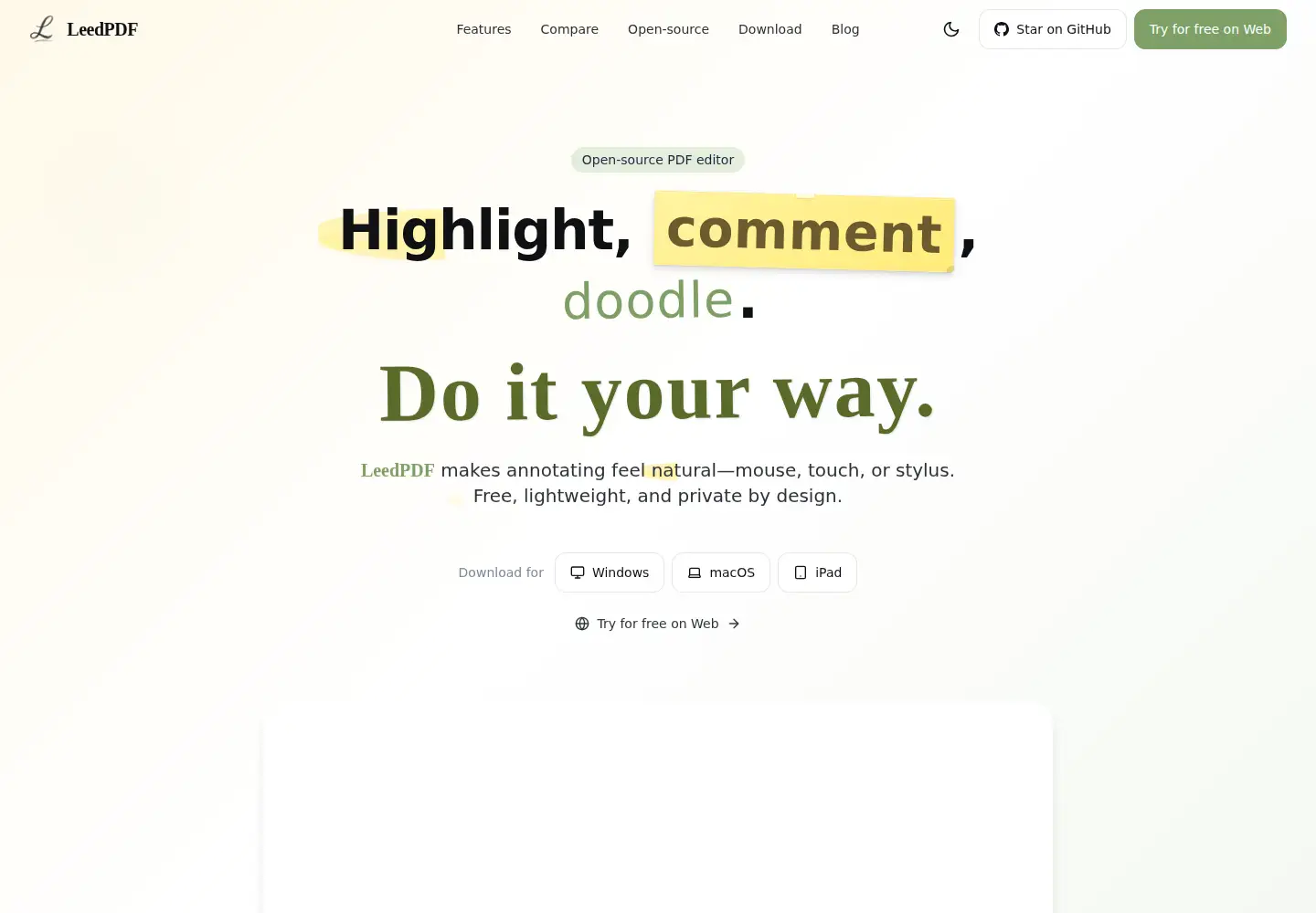 Screenshot of leedpdf.com