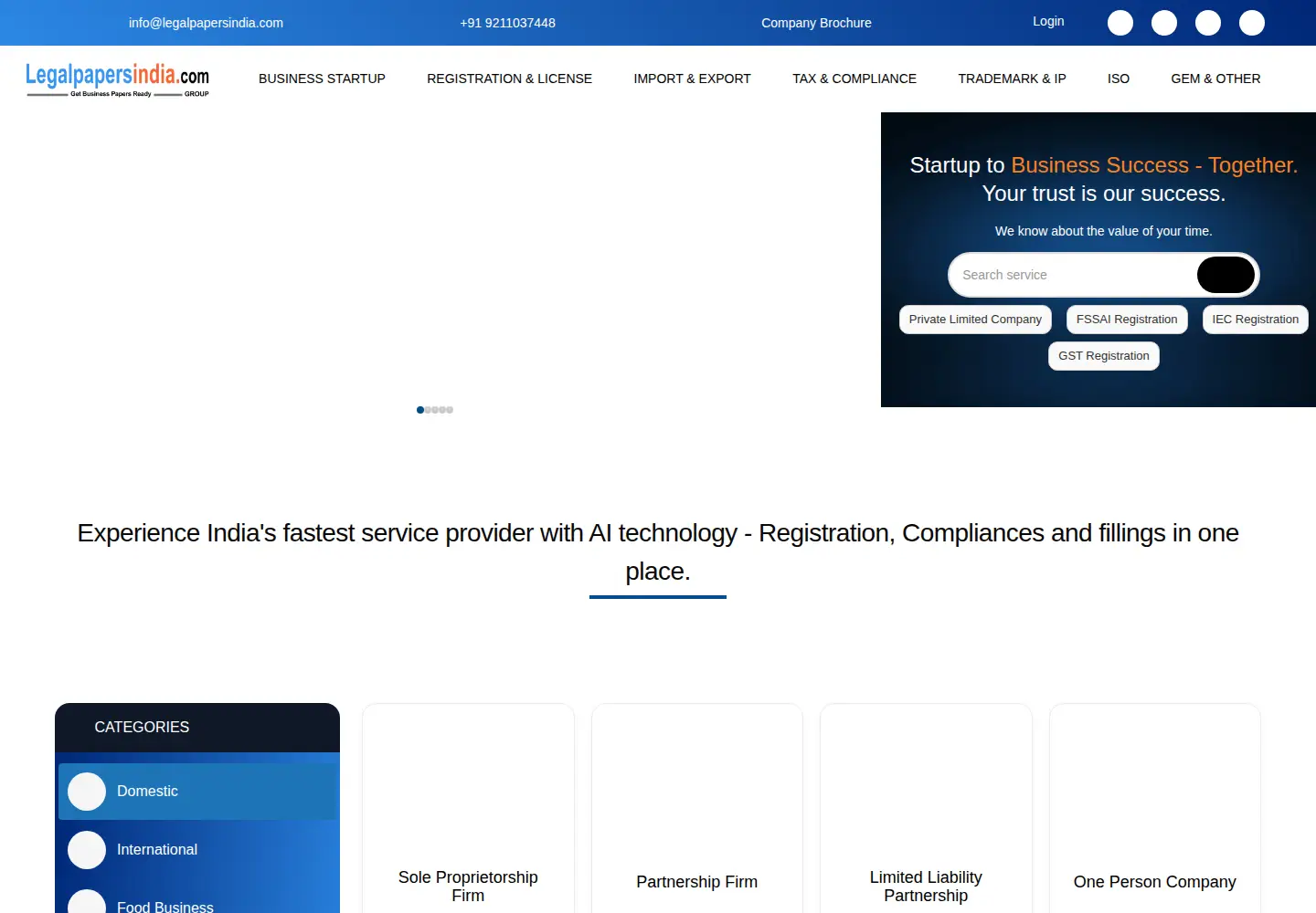 Captured homepage of legalpapersindia.com in the current scan