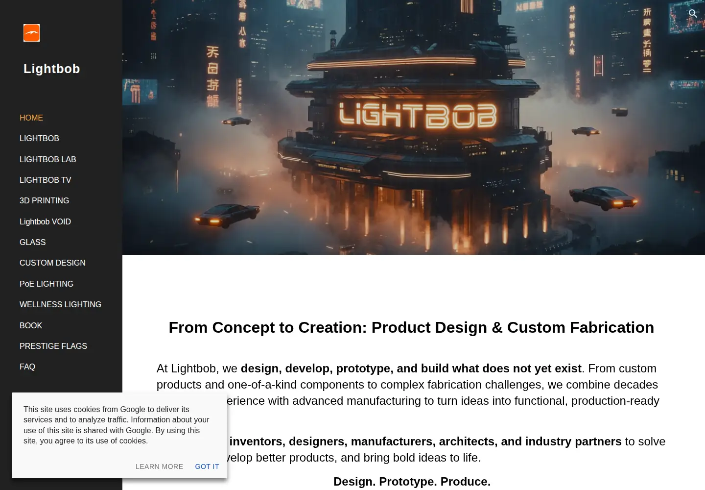 Screenshot of lightbob.com