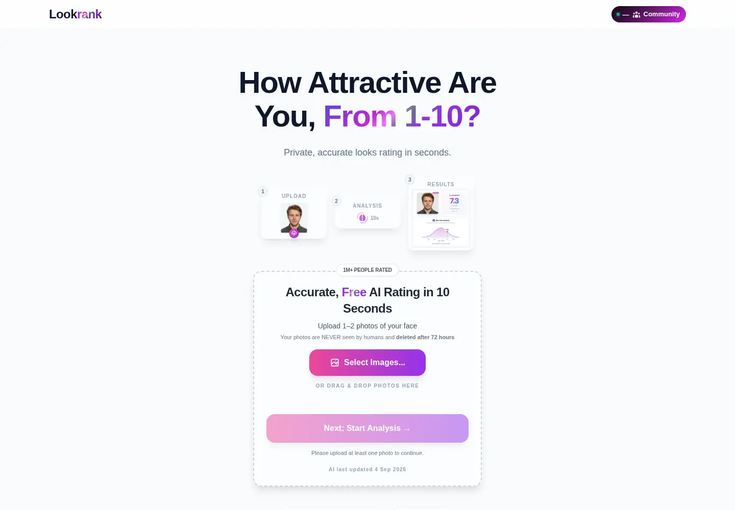 Screenshot of lookrank.com