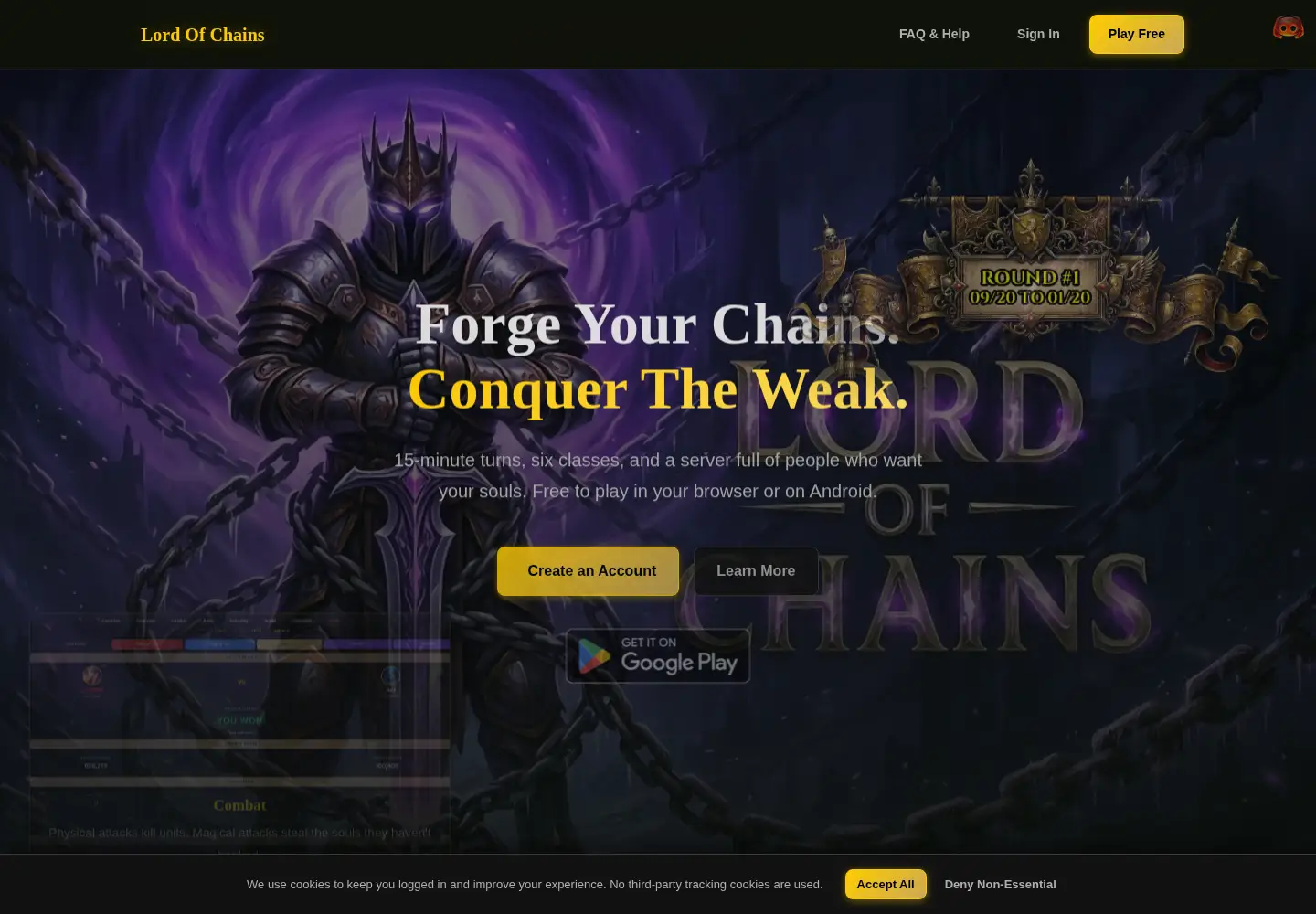 Captured homepage of lordofchains.com in the current scan