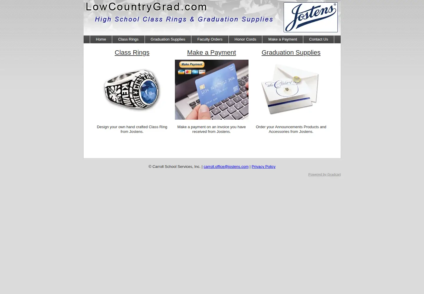 Captured homepage of lowcountrygrad.com in the current scan