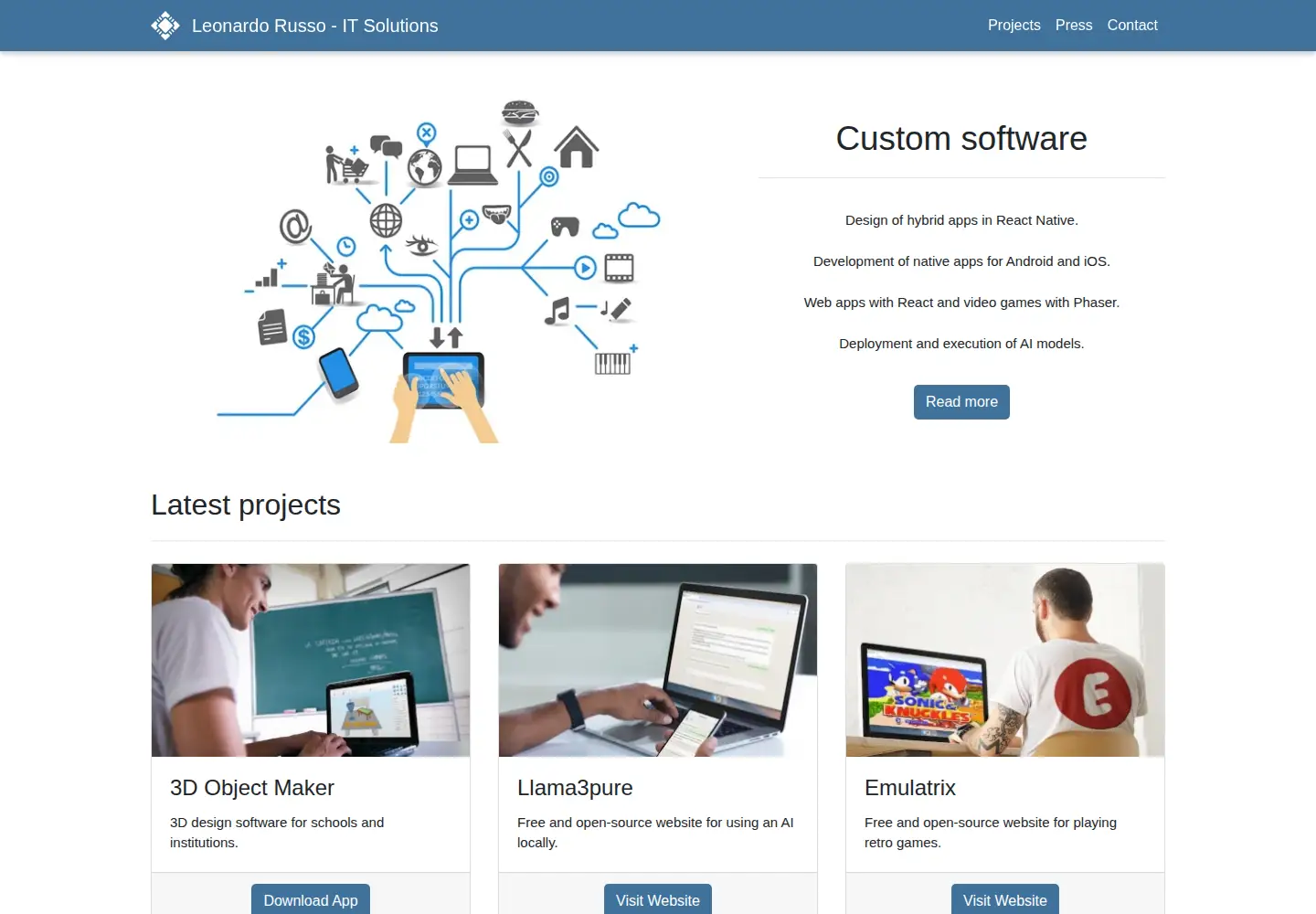Captured homepage of lrusso.com in the current scan