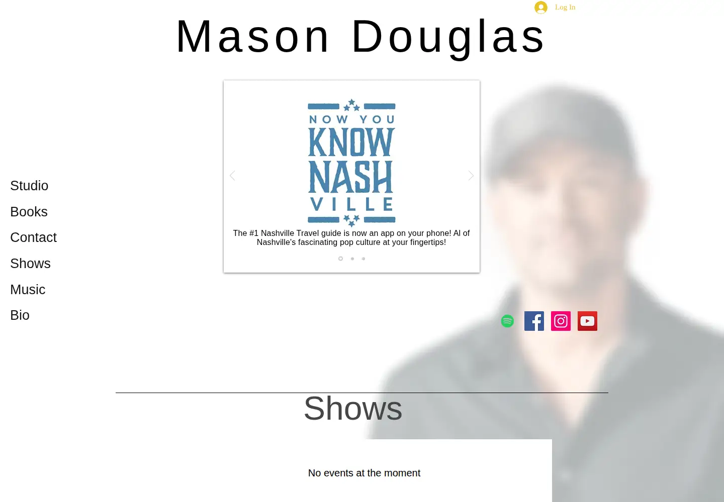 Captured homepage of masondouglasmusic.com in the current scan