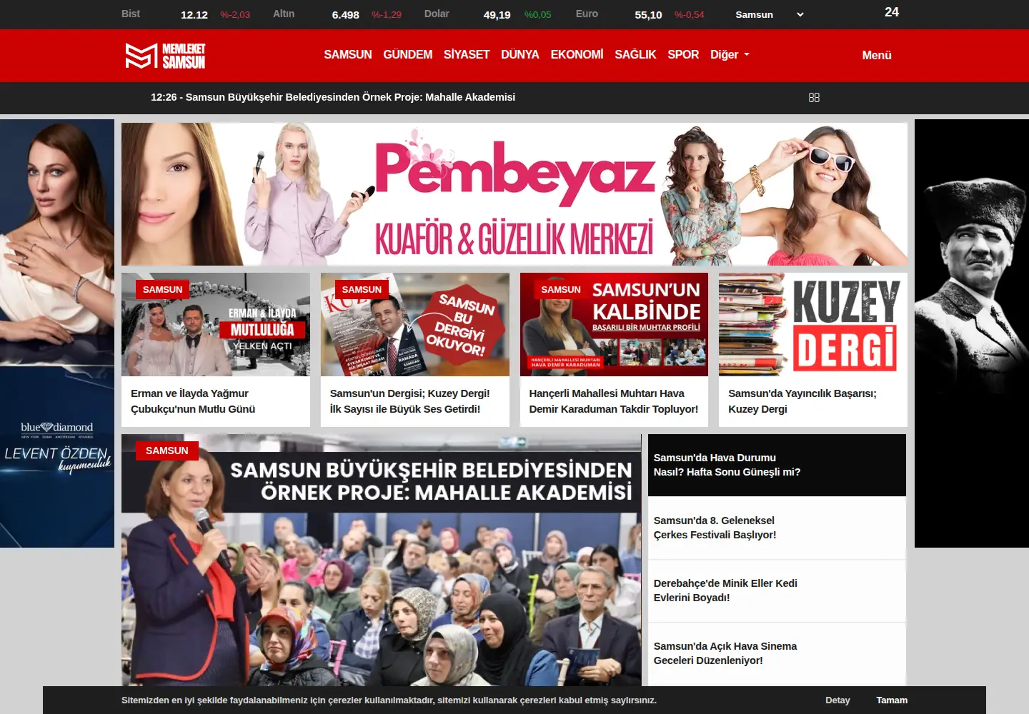 Screenshot of memleketsamsun.com