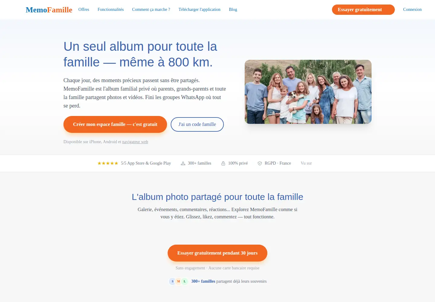 Screenshot of memofamille.com