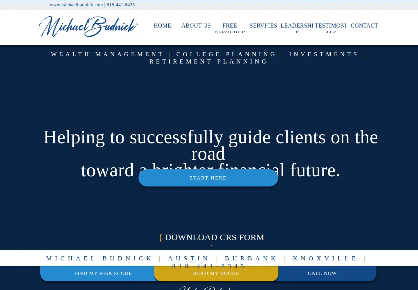 Captured homepage of michaelbudnick.com in the current scan