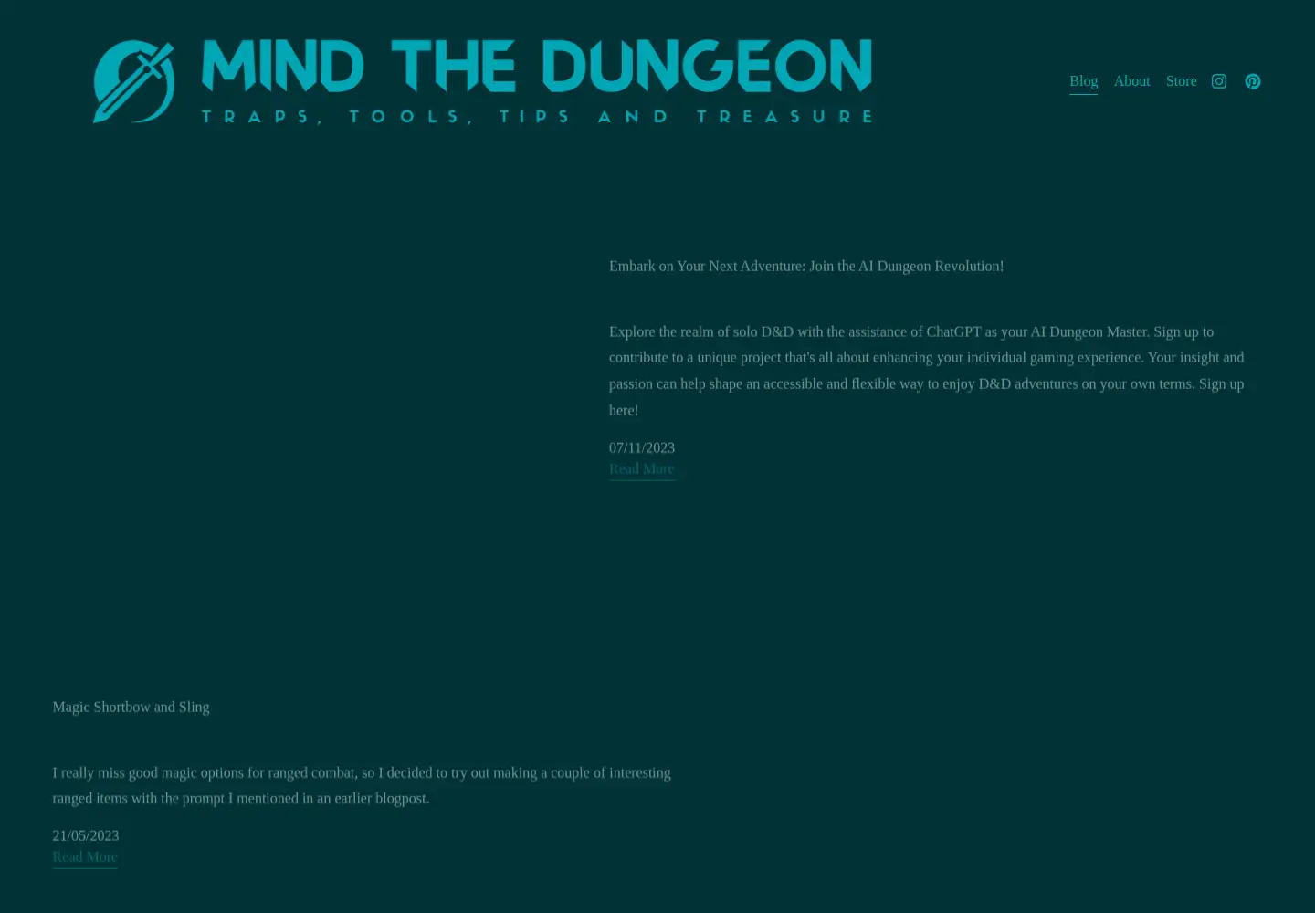 Screenshot of mindthedungeon.com
