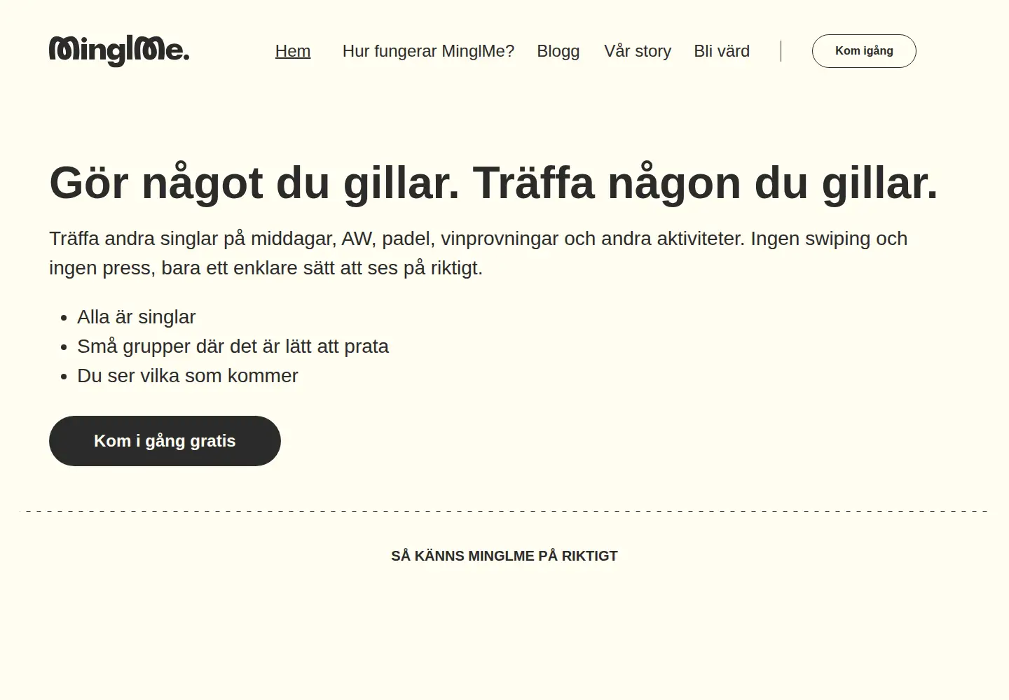 Screenshot of minglme.com