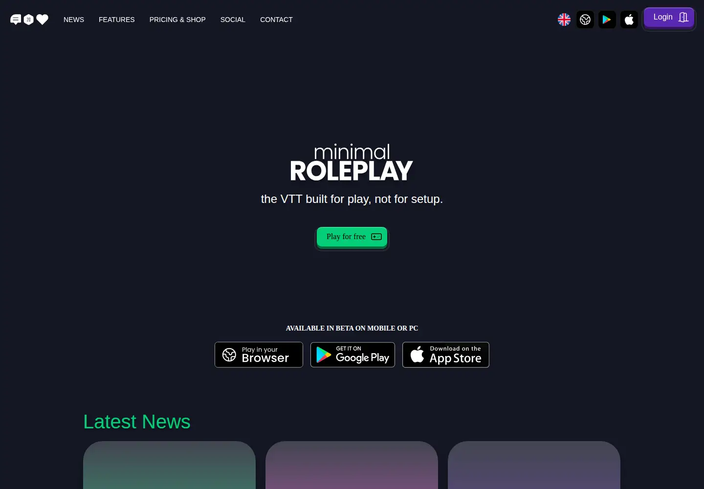 Screenshot of minimalroleplay.com